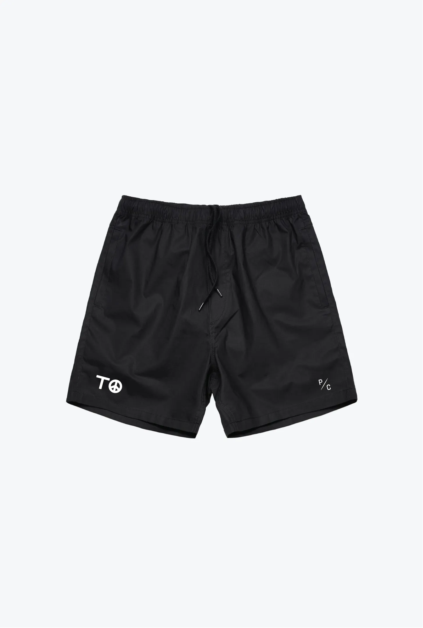 "TO" Peace Sign Board Shorts - Black sold by Peace-Collective