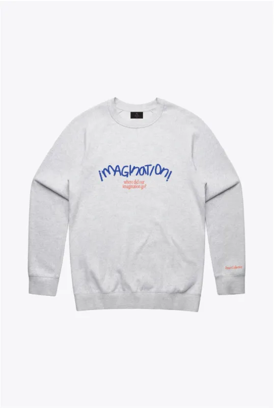 Where Did Our Imagination Go? Crewneck - Ash sold by Peace-Collective