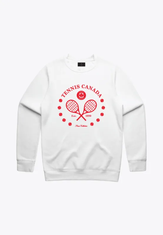 Tennis Canada Tennis Ball Crewneck- White sold by Peace-Collective