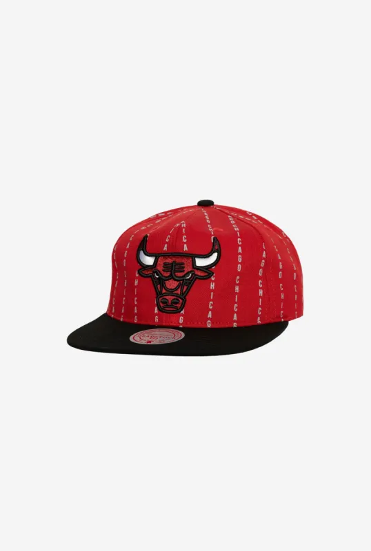Chicago Bulls City Pinstripe Deadstock Snapback - Red sold by Peace-Collective