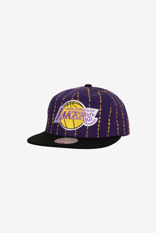 Los Angeles Lakers City Pinstripe Deadstock Snapback - Purple sold by Peace-Collective