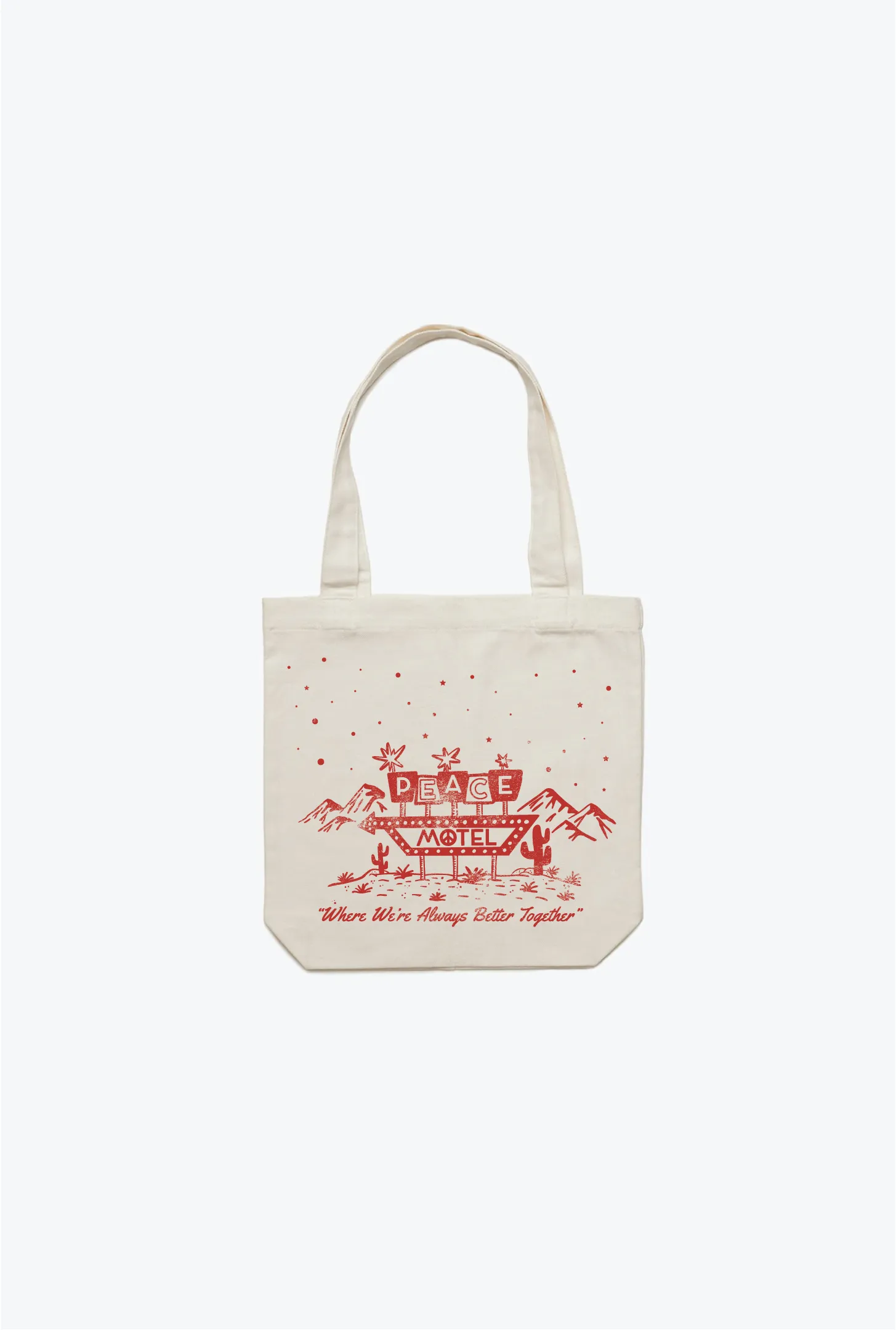 Peace Motel Western Graphic Tote Bag sold by Peace-Collective