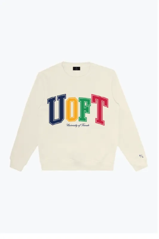 P/C x U Of Toronto Vintage Multi Collegiate Heavyweight Crewneck - Ivory made by Peace-Collective