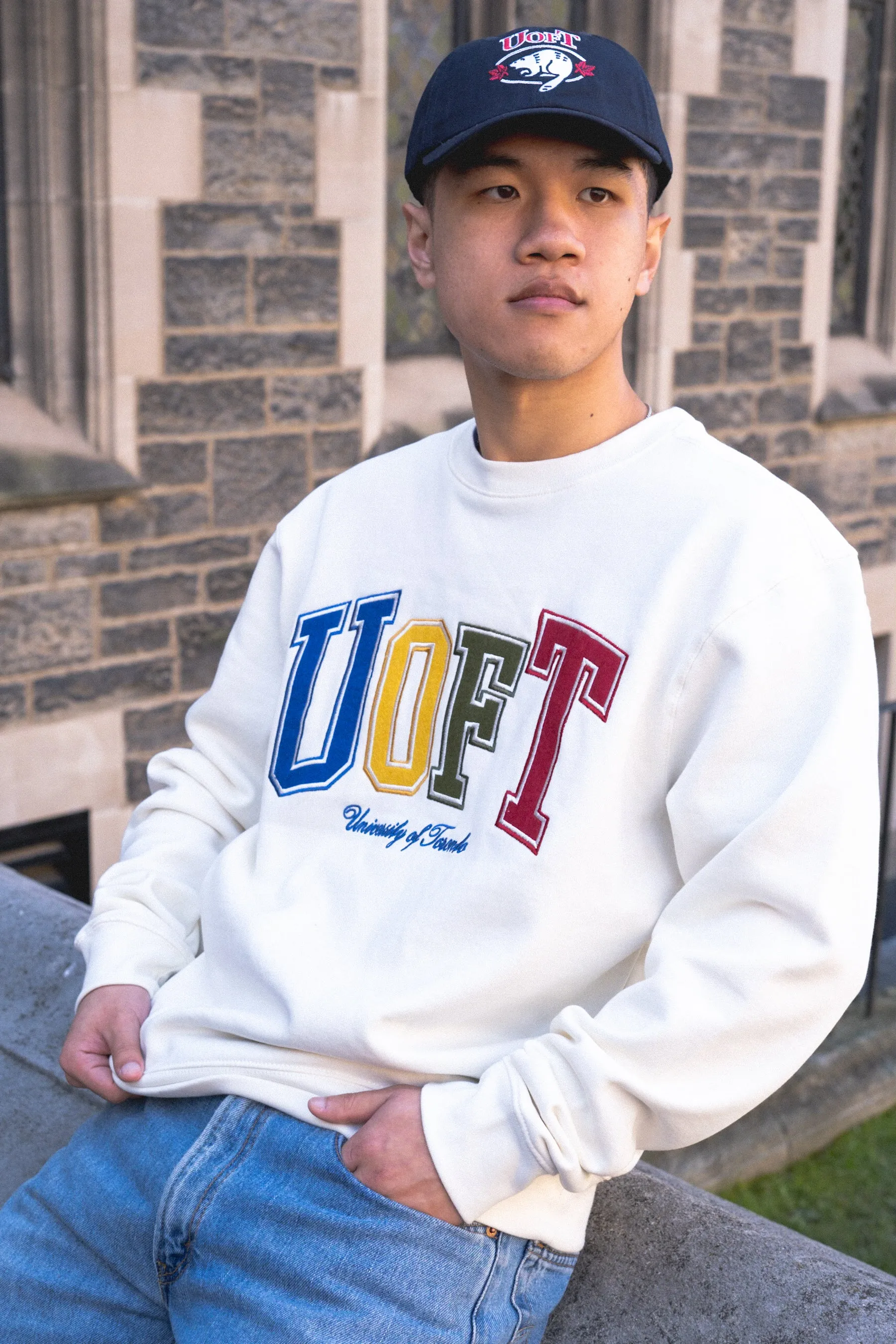 P/C x U Of Toronto Vintage Multi Collegiate Heavyweight Crewneck - Ivory sold by Peace-Collective product image thumbnail 3