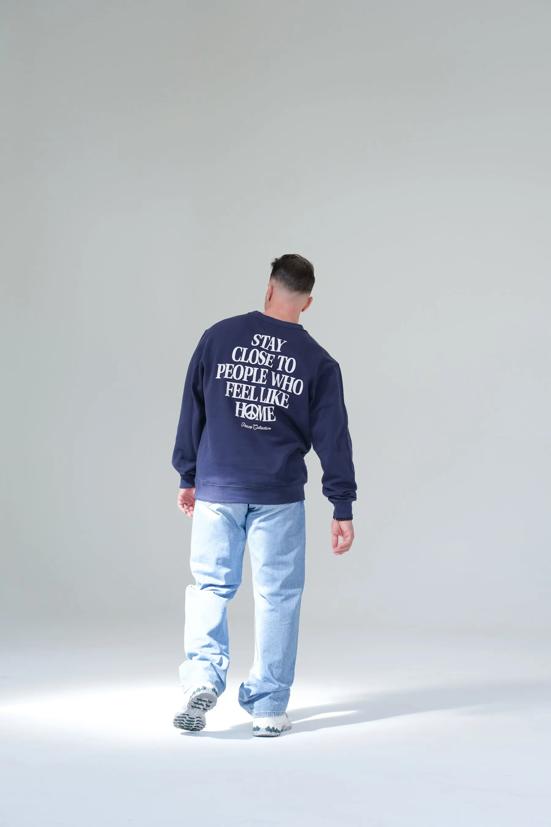 Stay Close to People Who Feel Like Home Heavyweight Crewneck - Petrol Blue sold by Peace-Collective product image thumbnail 4