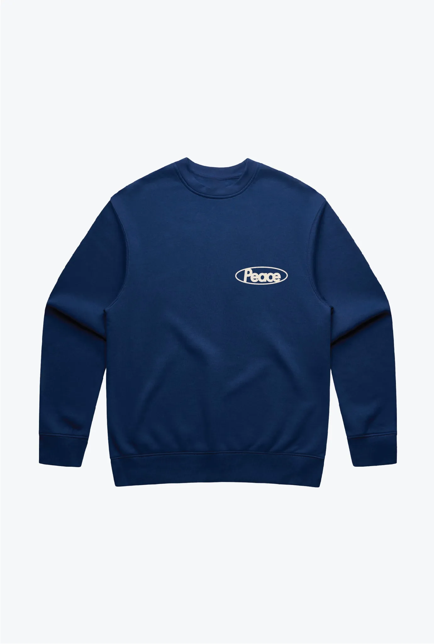 Stay Close to People Who Feel Like Home Heavyweight Crewneck - Petrol Blue sold by Peace-Collective