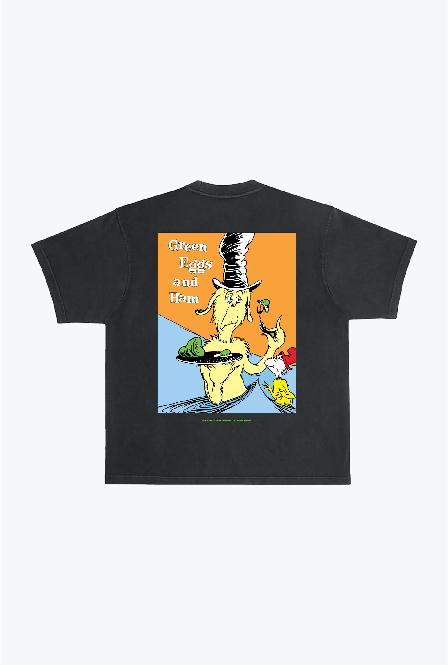 Green Eggs and Ham Quote T-Shirt - Pigment Dye Black sold by Peace-Collective product image thumbnail 2