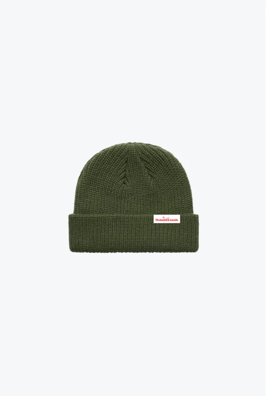 P/C x Peanuts Home is Canada Fisherman Beanie - Olive sold by Peace-Collective