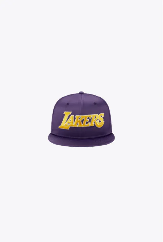 Los Angeles Lakers Satin Script Snapback sold by Peace-Collective