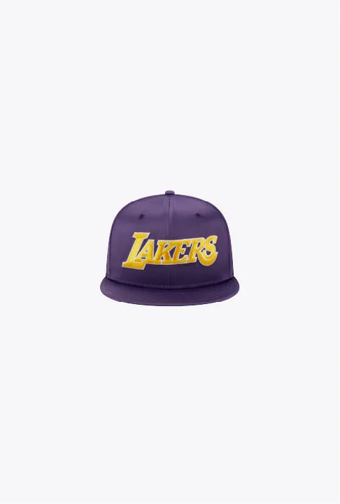Los Angeles Lakers Satin Script Snapback sold by Peace-Collective