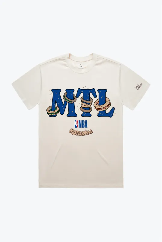 "MTL" Bagel Graphic T-Shirt - Ivory sold by Peace-Collective