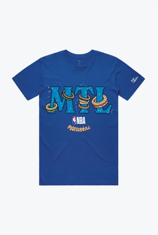"MTL" Bagel Graphic T-Shirt - Royal sold by Peace-Collective