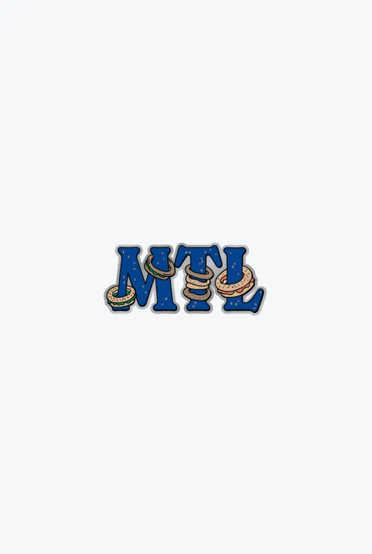 "MTL" Bagel Pin sold by Peace-Collective