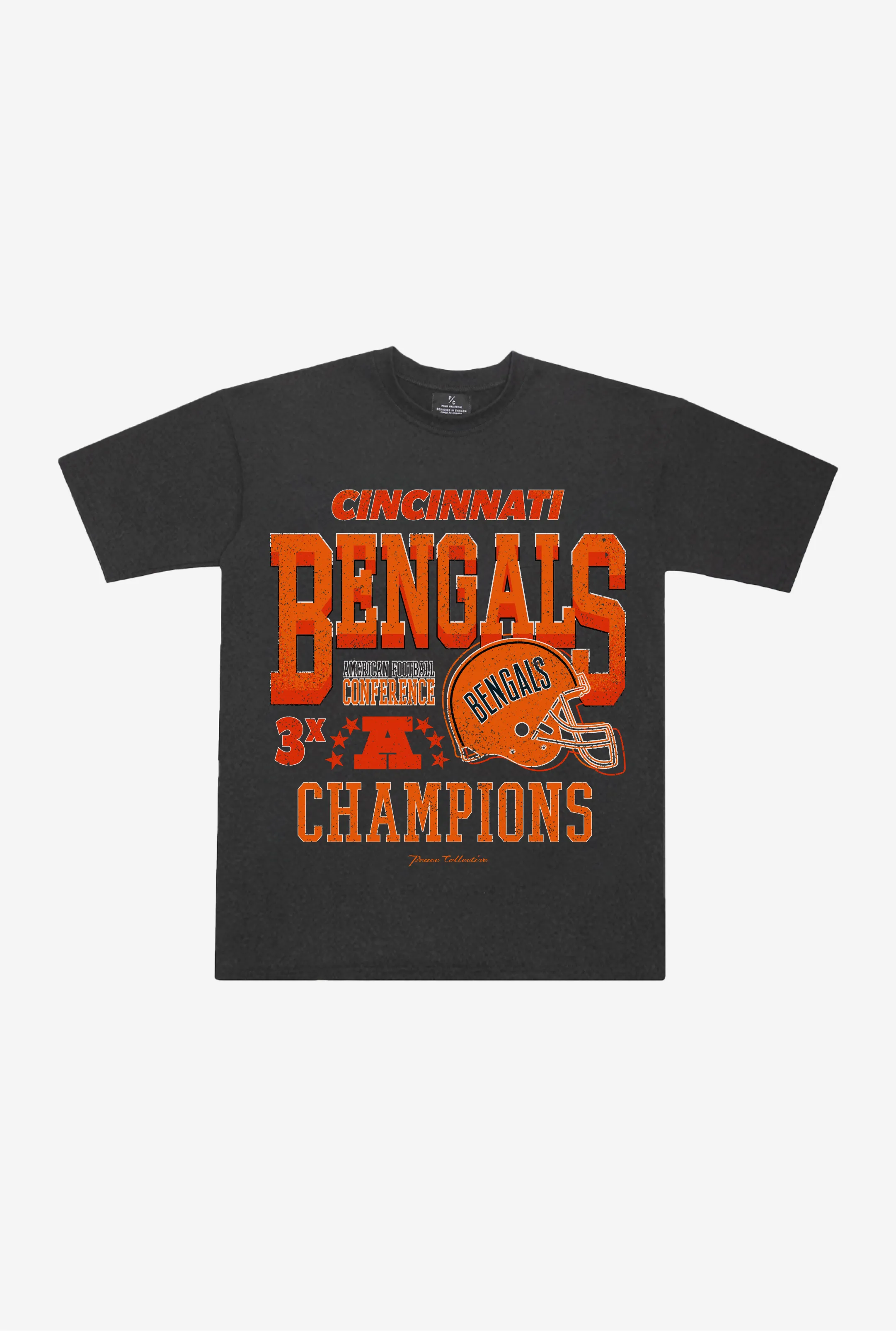 Cincinnati Bengals Vintage Championship T-Shirt - Black sold by Peace-Collective