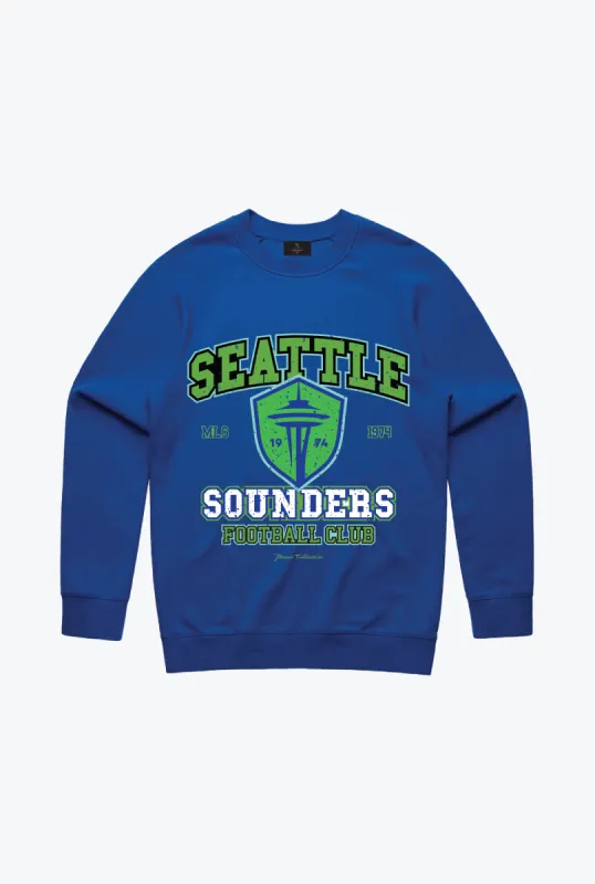 Seattle Sounders FC Vintage Washed Crewneck - Royal sold by Peace-Collective