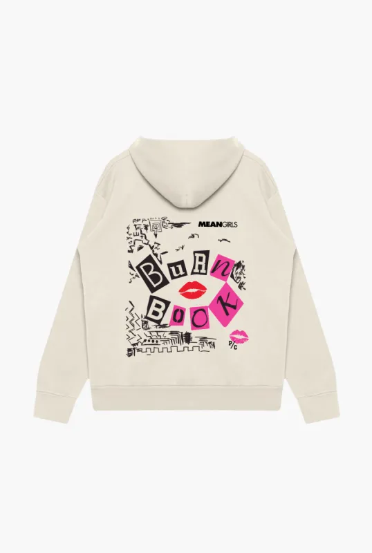 P/C x Mean Girls Burn Book Heavyweight Hoodie - Ivory sold by Peace-Collective