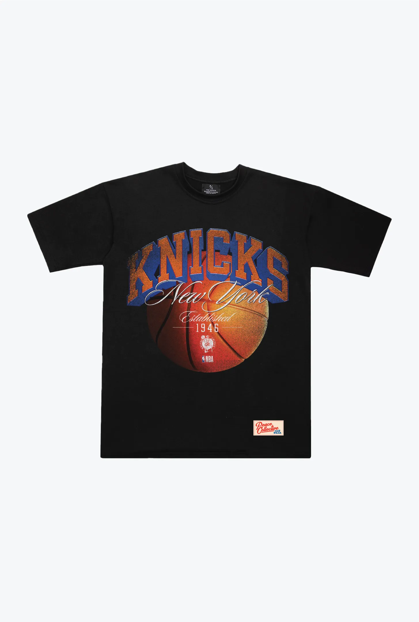 New York Knicks Script Heavyweight T-Shirt - Black sold by Peace-Collective