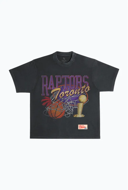 Toronto Raptors Swish Garment Dyed Heavyweight T-Shirt - Black sold by Peace-Collective