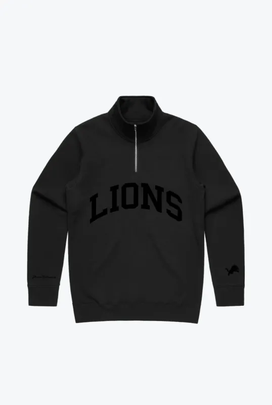 Detroit Lions Quarter Zip - Tonal Black sold by Peace-Collective