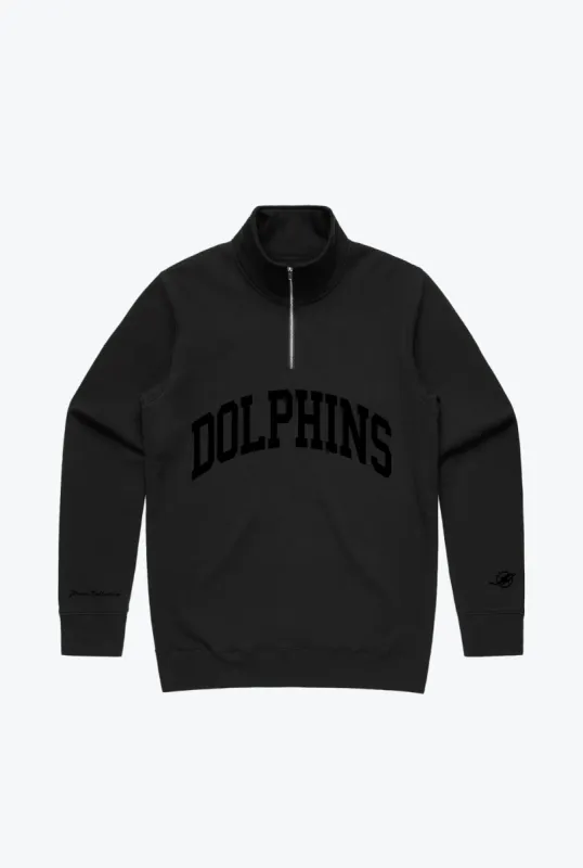 Miami Dolphins Quarter Zip - Tonal Black sold by Peace-Collective