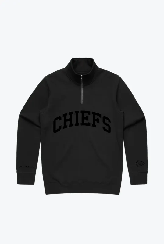 Kansas City Chiefs Quarter Zip - Tonal Black sold by Peace-Collective