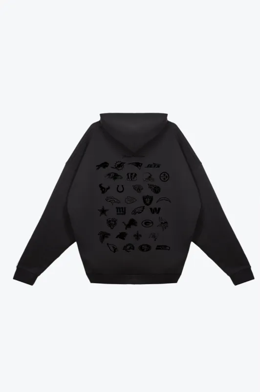 NFL Shield Heavyweight Hoodie - Tonal Black sold by Peace-Collective