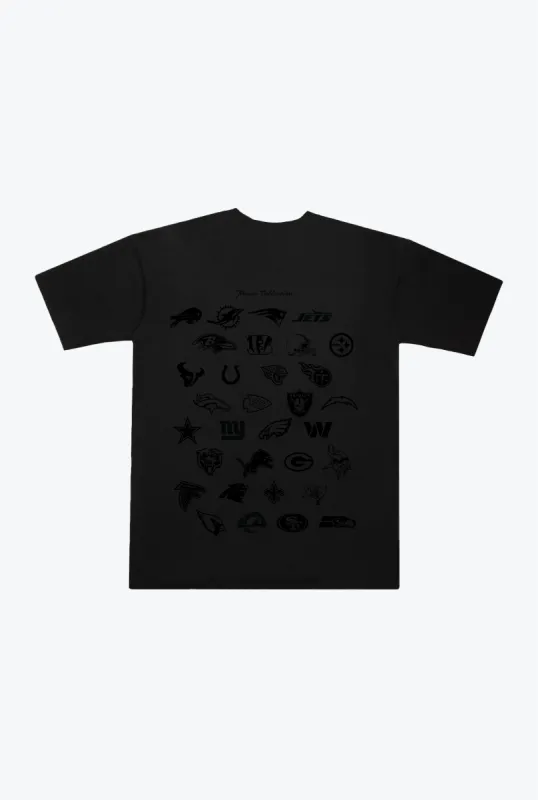 NFL Shield Heavyweight T-Shirt - Tonal Black sold by Peace-Collective