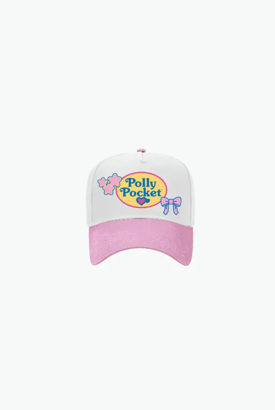 Polly Pocket™ x P/C Mini Canvas Trucker Hat - White/Pink sold by Peace-Collective