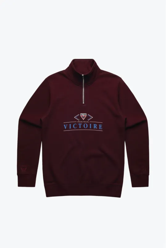 Montréal Victoire Quarter Zip - Maroon sold by Peace-Collective