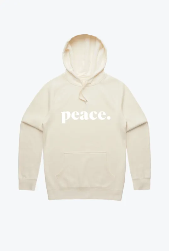 Peace Embroidered Hoodie - Ivory sold by Peace-Collective