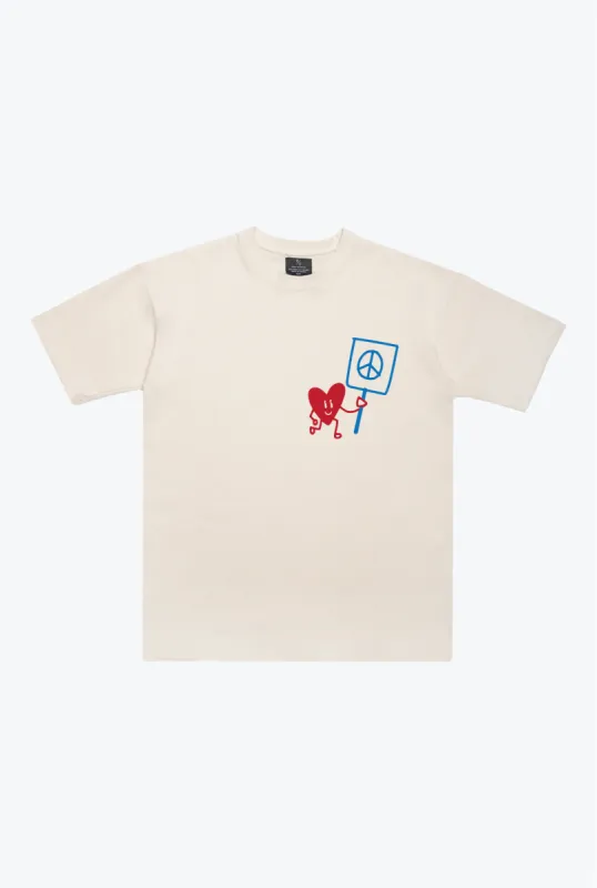 Make Peace, Not War Heavyweight T-Shirt - Ivory sold by Peace-Collective
