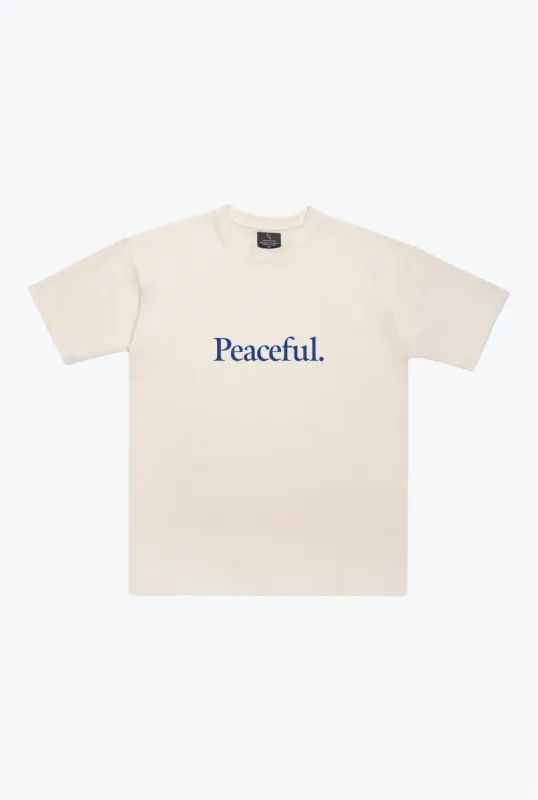 Peaceful, Relaxed, Grateful Heavyweight T-Shirt - Ivory sold by Peace-Collective