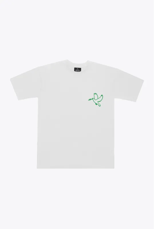 Make Peace, Not War Heavyweight T-Shirt - White sold by Peace-Collective