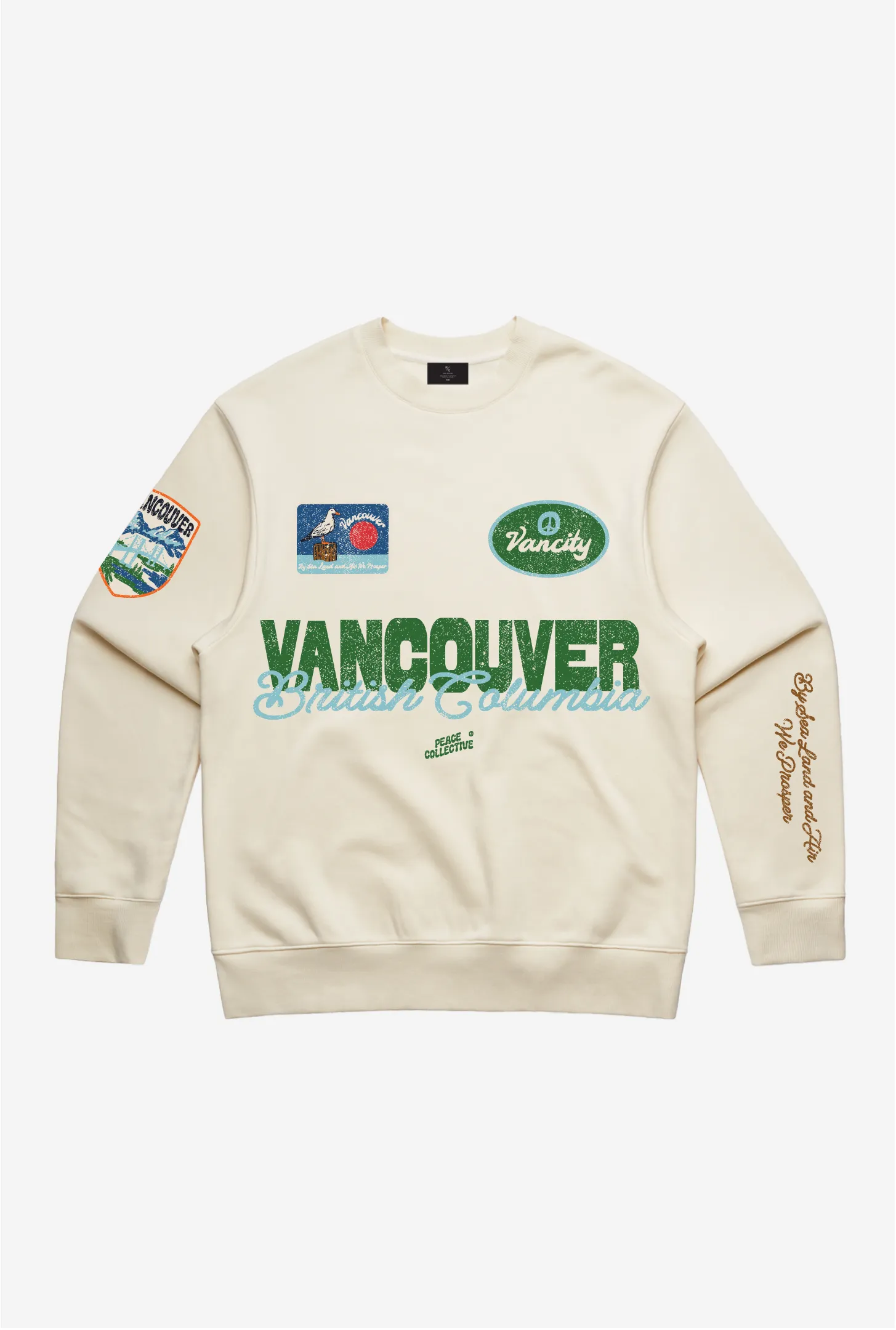 Vancouver British Columbia Patch Crewneck - Ivory sold by Peace-Collective
