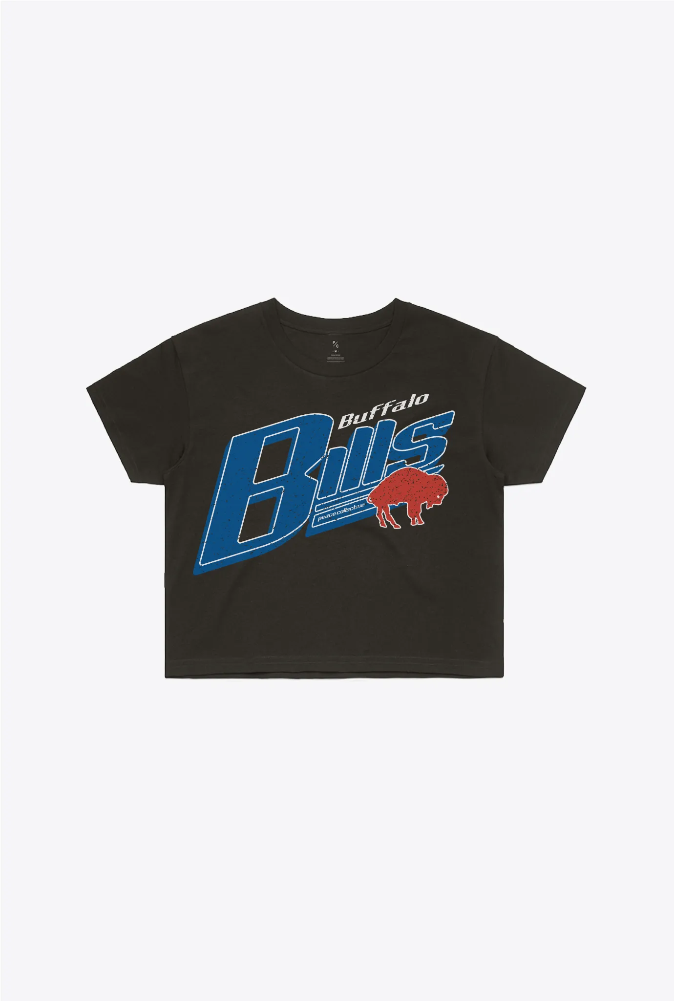 Buffalo Bills Garment Dyed Cropped T-Shirt - Black sold by Peace-Collective