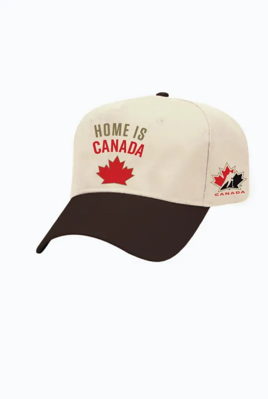 P/C x Hockey Canada A-Frame Cap - Ivory/Black sold by Peace-Collective