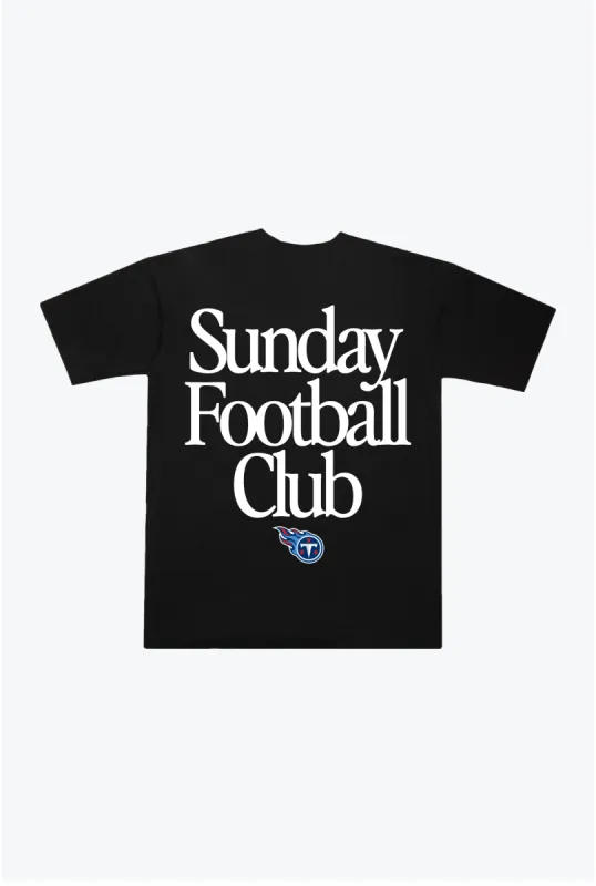 Tennessee Titans Sunday Football Club Heavyweight T-Shirt - Black sold by Peace-Collective