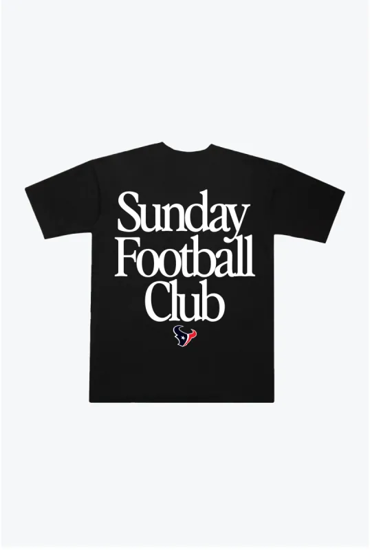 Houston Texans Sunday Football Club Heavyweight T-Shirt - Black sold by Peace-Collective