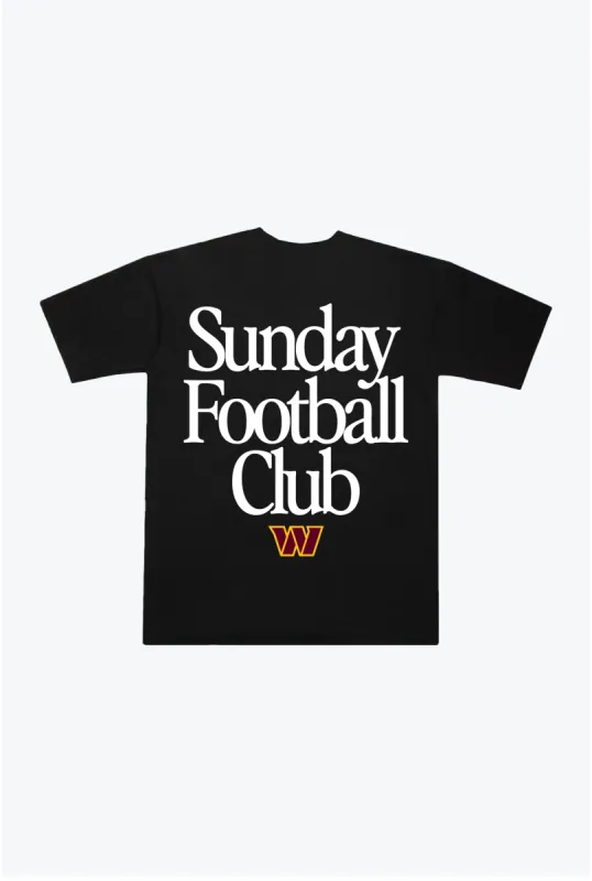 Washington Commanders Sunday Football Club Heavyweight T-Shirt - Black sold by Peace-Collective