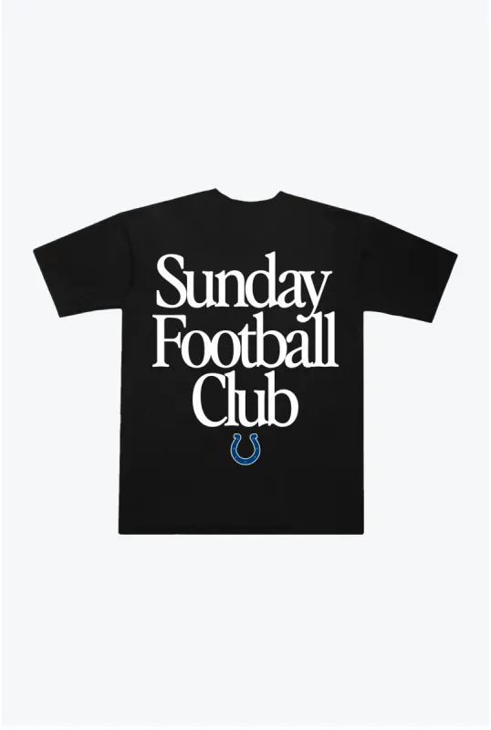 Indianapolis Colts Sunday Football Club Heavyweight T-Shirt - Black sold by Peace-Collective