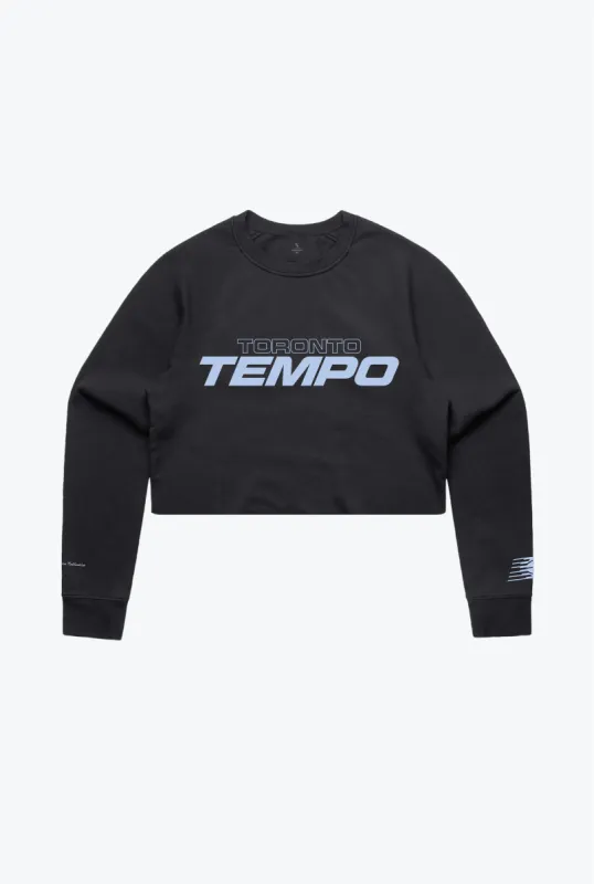 Toronto Tempo Wordmark Cropped Crewneck - Black sold by Peace-Collective