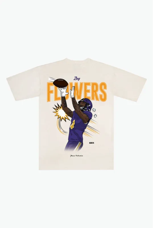Zay Flowers Heavyweight T-Shirt - Ivory sold by Peace-Collective