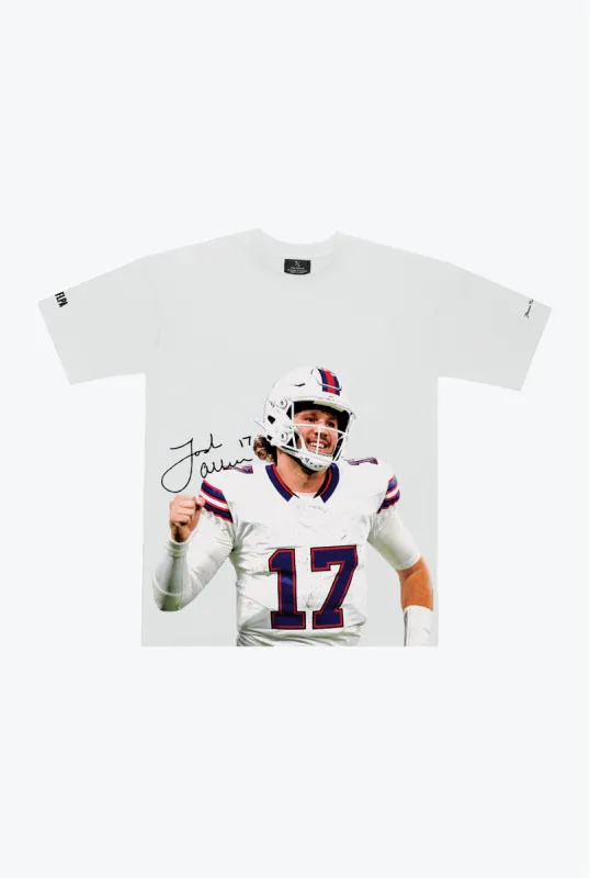 Josh Allen Icon Player Heavyweight T-Shirt - White sold by Peace-Collective