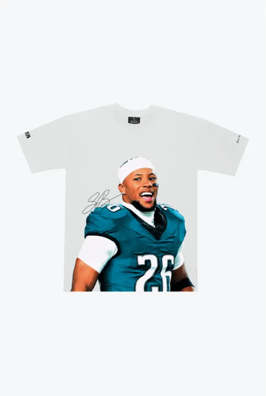 Saquon Barkley Icon Player Heavyweight T-Shirt - White sold by Peace-Collective