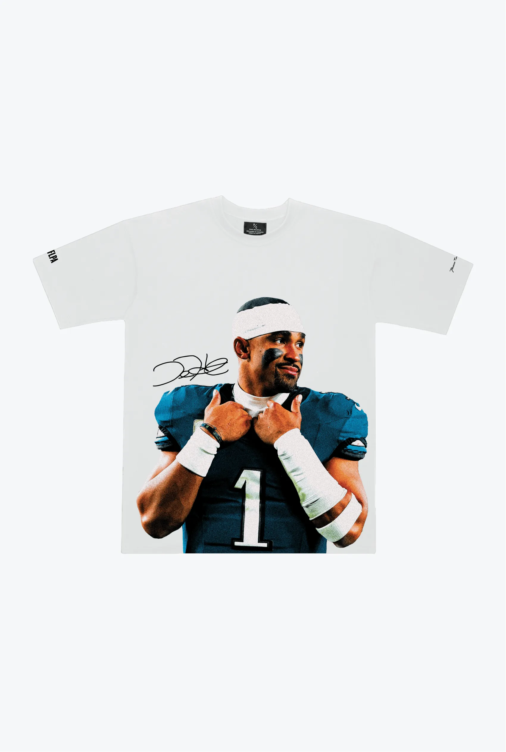 Jalen Hurts Icon Player Heavyweight T-Shirt - White sold by Peace-Collective