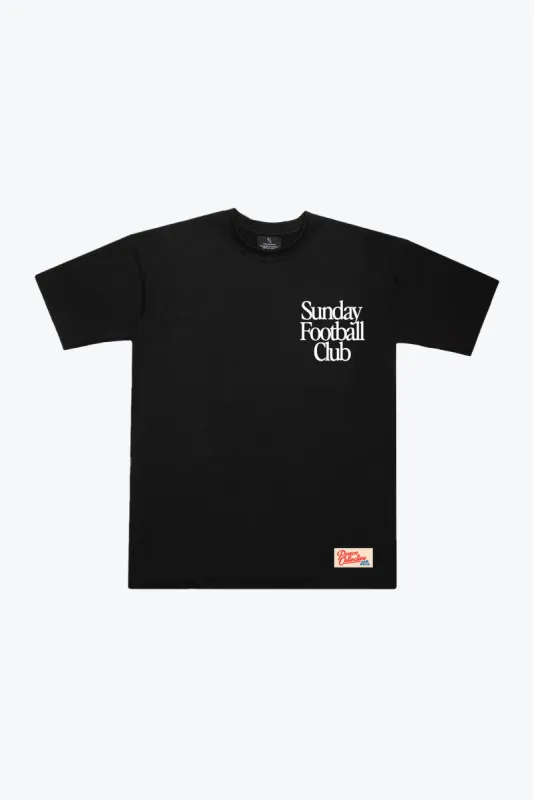 Sunday Football Club Heavyweight T-Shirt - Black sold by Peace-Collective