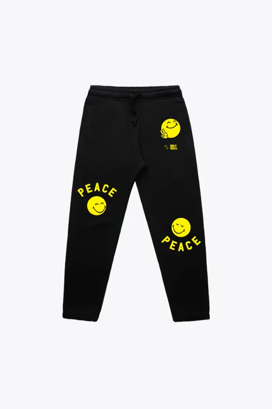 P/C x SmileyWorld "Smile for Peace" Youth Heavyweight Jogger  - Black sold by Peace-Collective