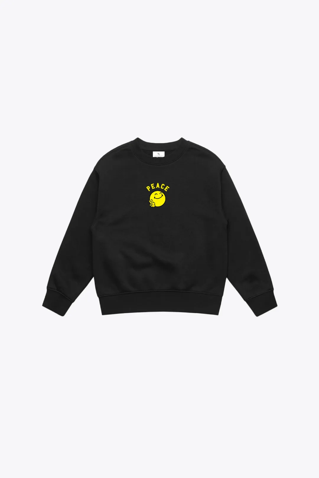 P/C x SmileyWorld "Smile for Peace" Youth Heavyweight Crewneck - Black sold by Peace-Collective