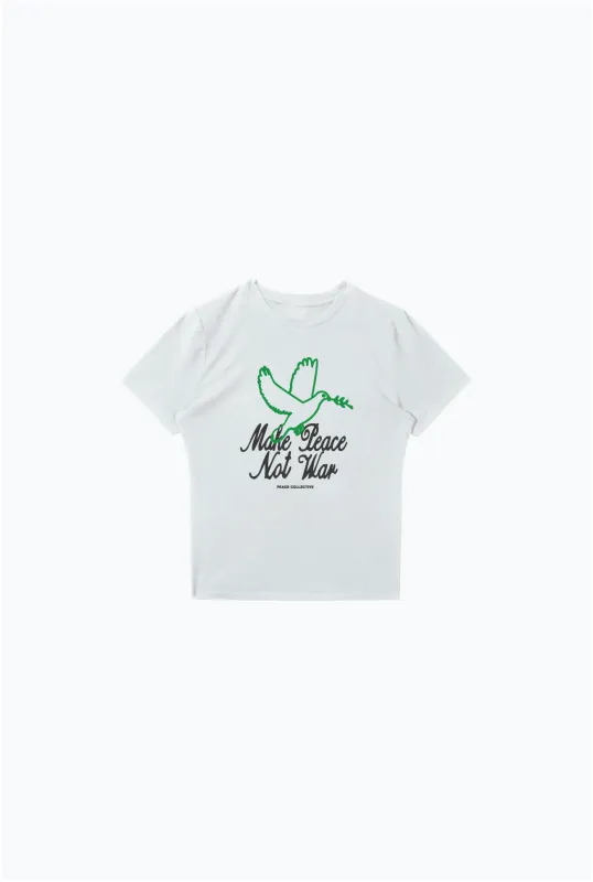 Make Peace, Not War Baby Tee - White sold by Peace-Collective
