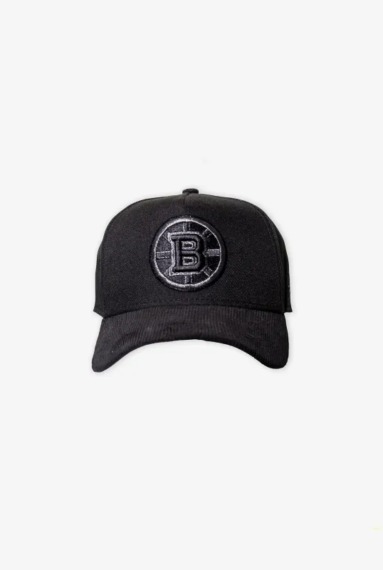 Boston Bruins Corduroy 9FORTY Snapback - Black/ Black sold by Peace-Collective